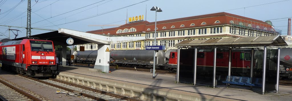 Blick auf den Bahnhof Singen.