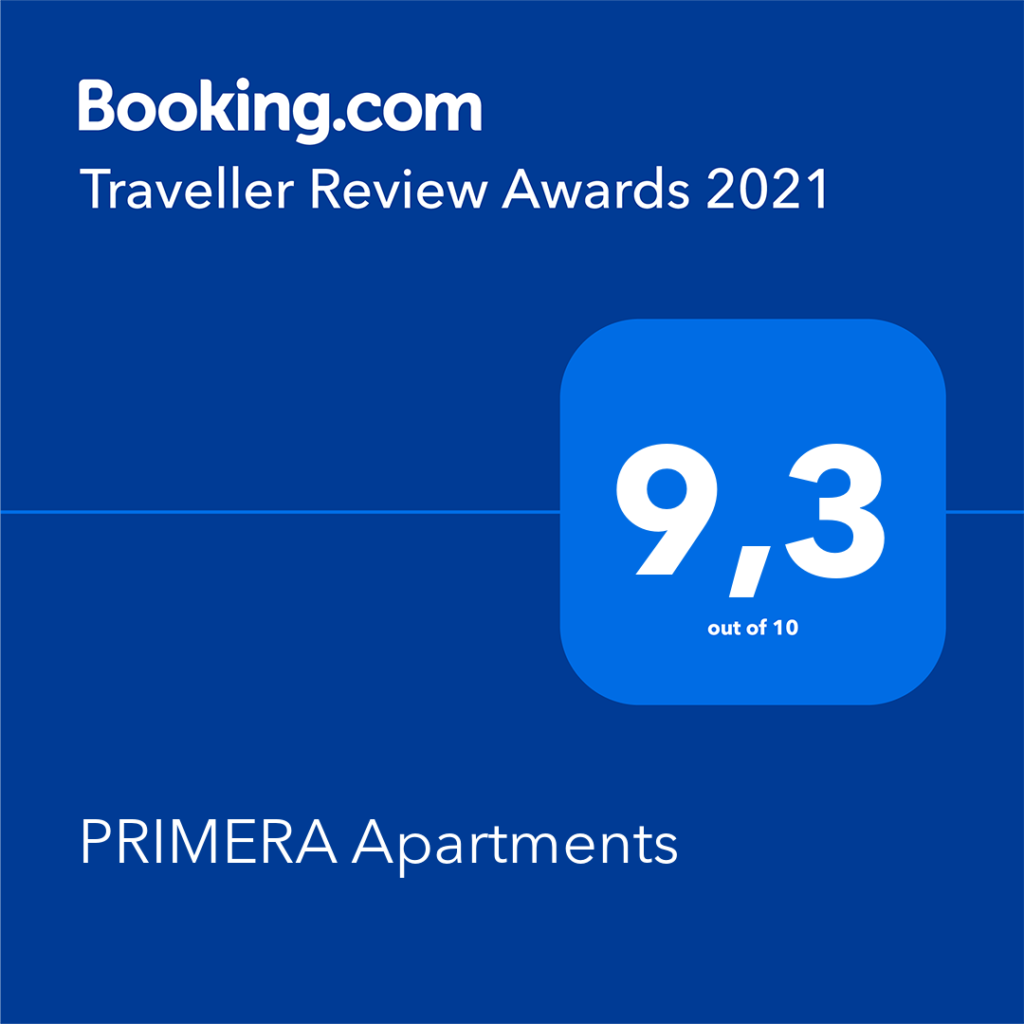 Primera Apartments haben bei den Booking.com Traveller Review Awards 2021 9,3 von 10 Punkten erreicht.